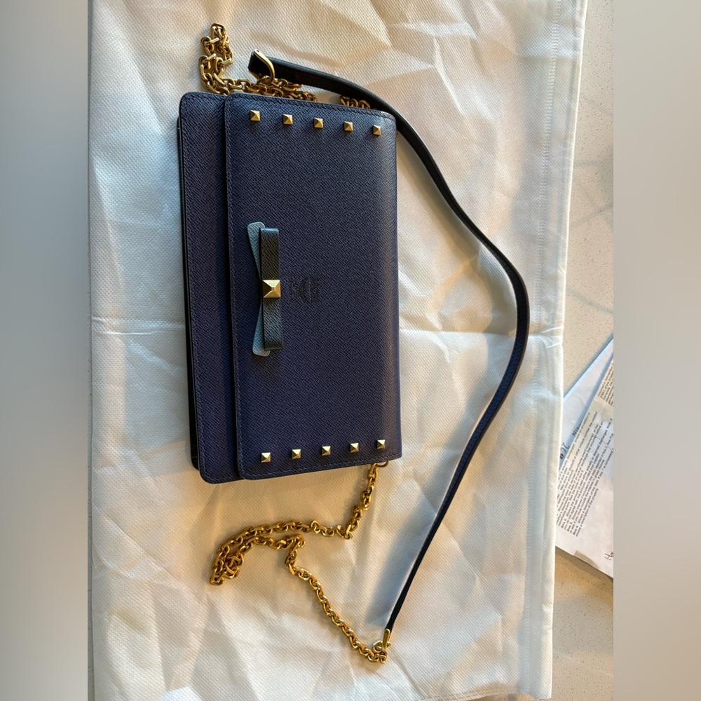 MCM BLUE RIBBON ROCK STUD WALLET ON CHAIN. Excellent Condition. Free Shipping